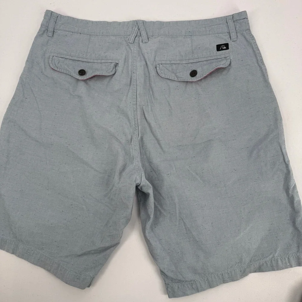 Quiksilver Mens Shorts Blue‎ Heathered Cotton Blend Walk Casual Size 36